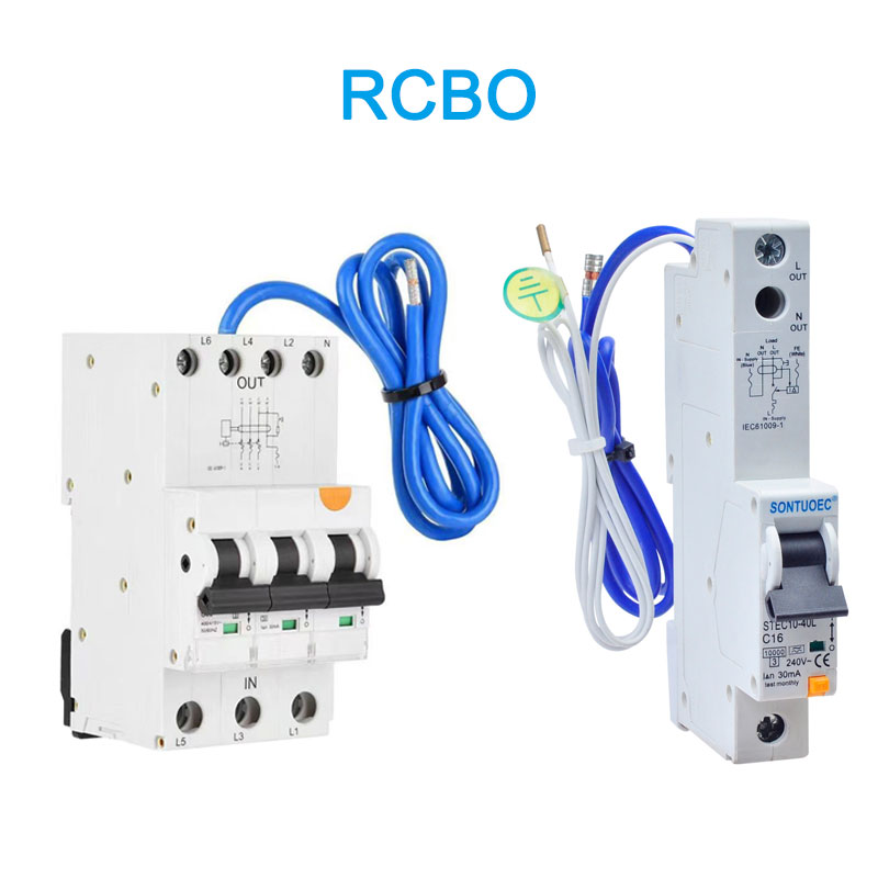 6p 3p + n Kutulutsa Kwachizungu Breker a (AC) ACS RCBO ndi chingwe